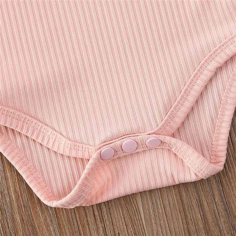 0-18months Newborn Baby Girl Rompers Ruffle Short Sleeve Bodysuit For Infant Girls Solid Black Pink White Summer