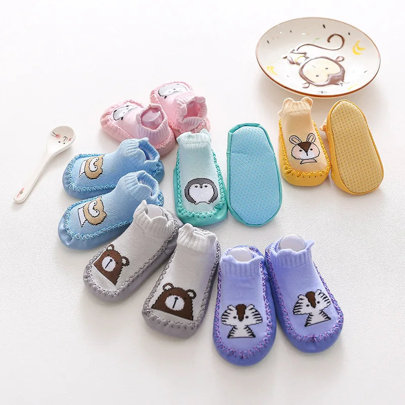 Baby Socks Slippers With Rubber Soles Girl Boy Infant Newborn Children Floor Socks Shoes Anti Slip Soft Sole Toddlers