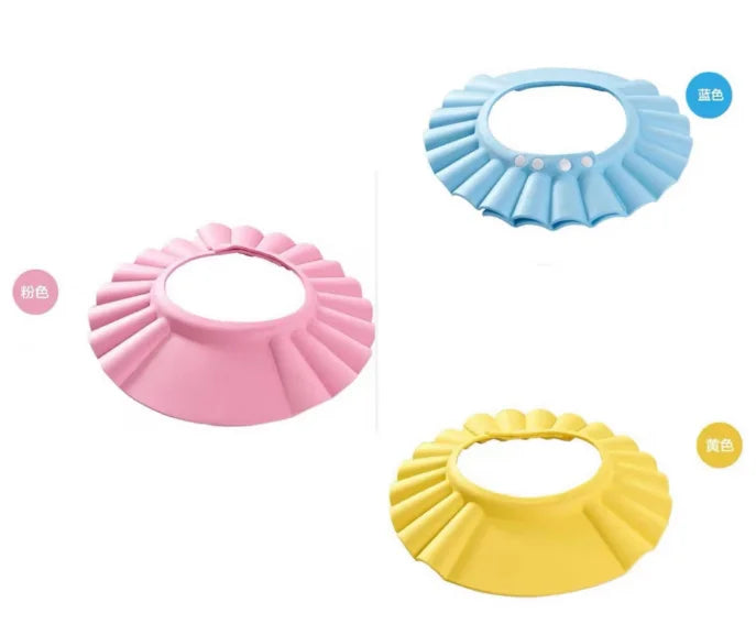 Baby Shower Soft Cap Adjustable Hair Wash Hat for Kids Ear Protection Safe Children Shampoo Bathing Shower Protect