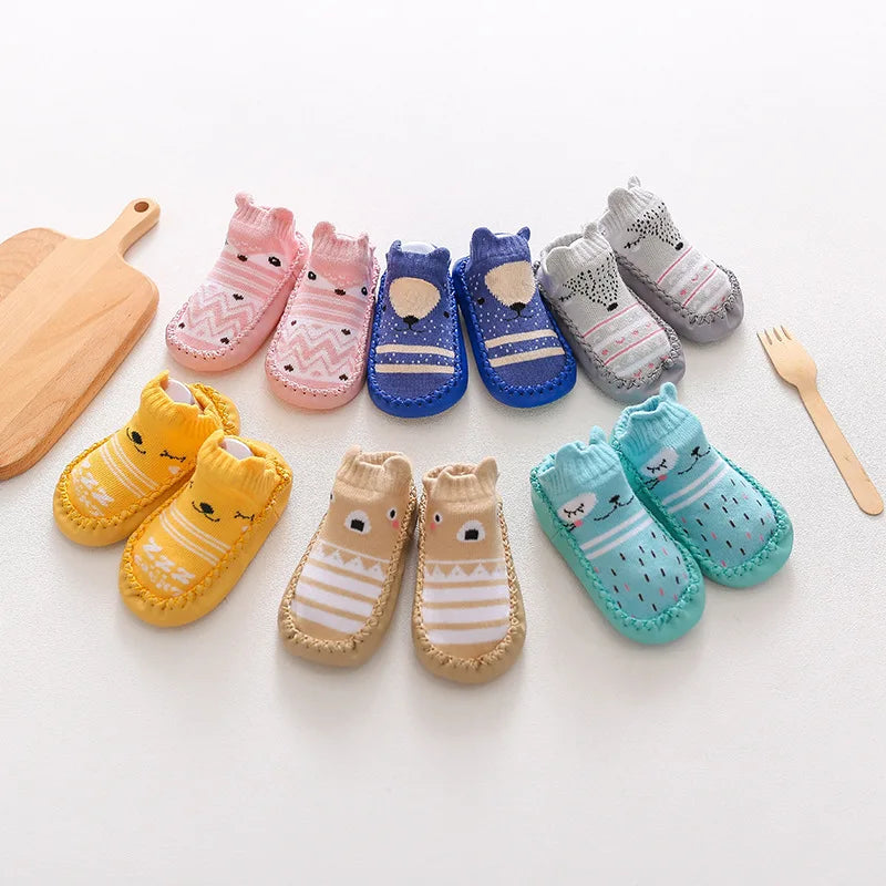 Baby Socks Slippers With Rubber Soles Girl Boy Infant Newborn Children Floor Socks Shoes Anti Slip Soft Sole Toddlers