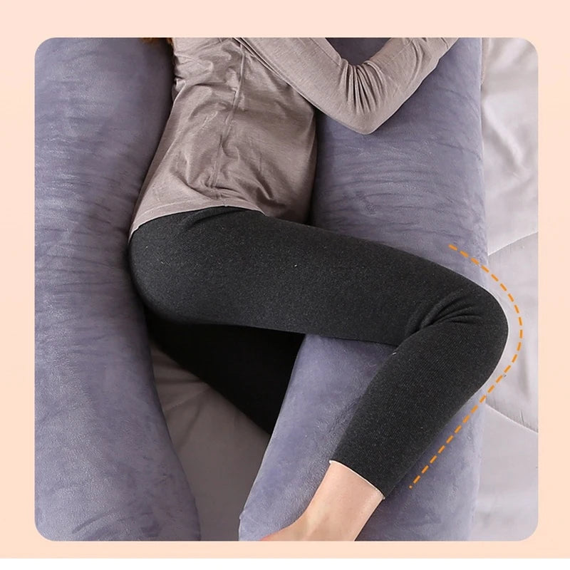 Velvet Pregnancy Pillows for Sleeping U Shaped Full Body Maternity Pillow with Removable Cover Support for Back Legs