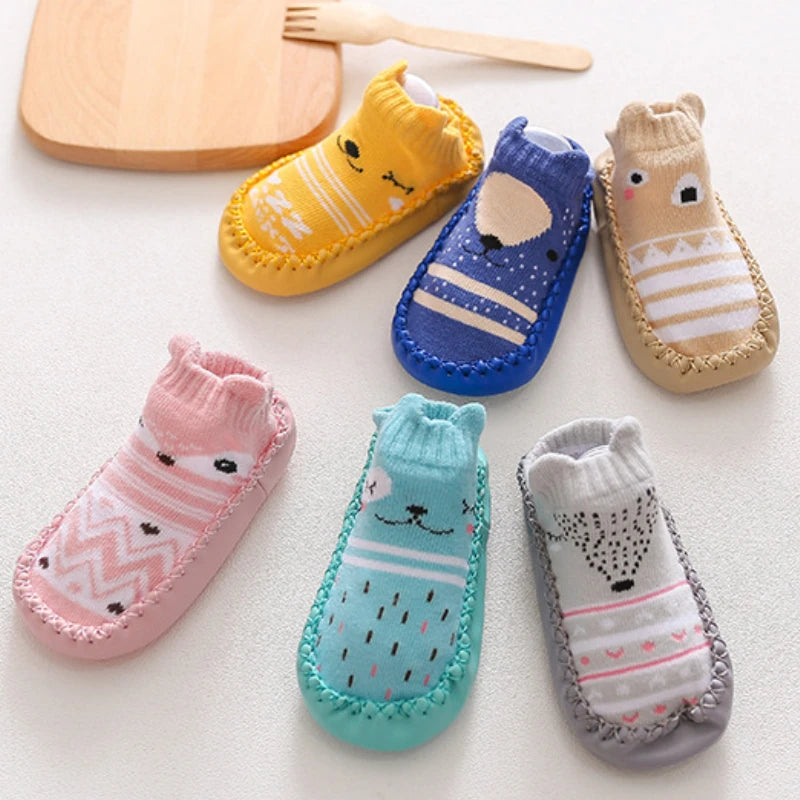 Baby Socks Slippers With Rubber Soles Girl Boy Infant Newborn Children Floor Socks Shoes Anti Slip Soft Sole Toddlers
