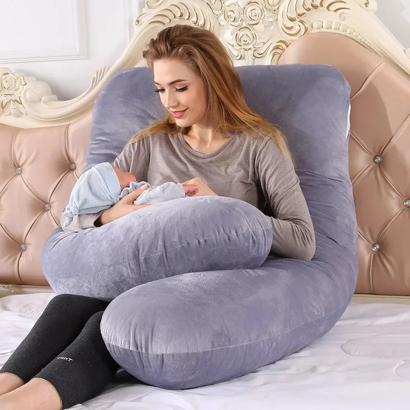 140x70cm 3000g 6.6lb Soft Pregnant Pillow U Type Lumbar Pillow Multi Function Side Protect Cushion for Pregnancy Women