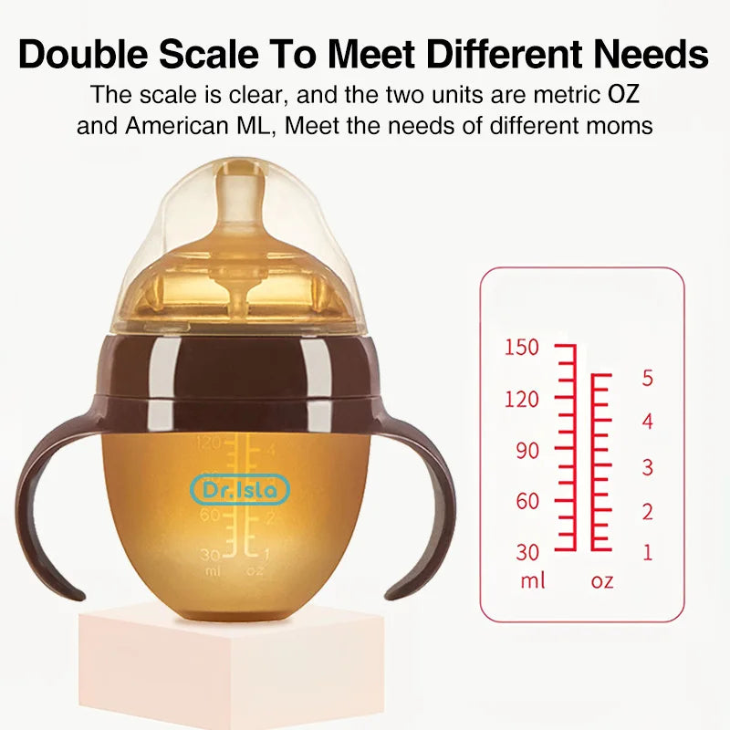 150ML/250ML Portable Baby Bottle Slicone Feeding Bottle With Handle Baby drop-resistant Bottles Newborn Bottle