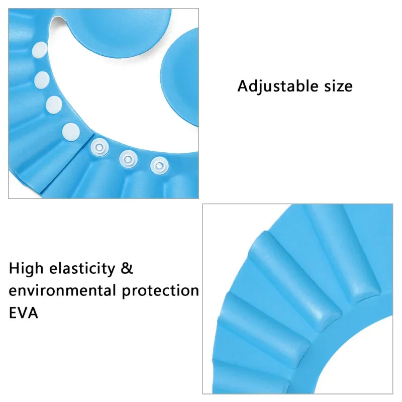 1PC Adjustable Baby Shower Caps Kids Shampoo Hat Bath Shield Waterproof Ear Eye Protection Visor Portable Child Wash Hair