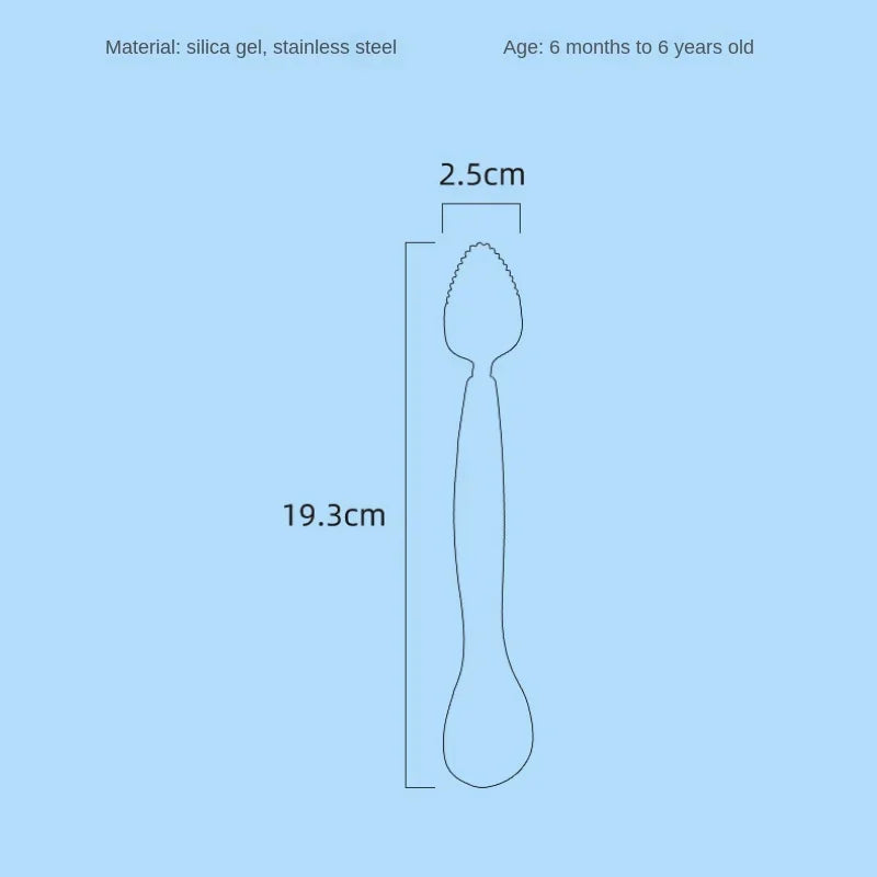 Fruit Scraping Mud Spoon Baby Food Feeding Spoon Two Heads Soft Silicone Easy To Eat Fruit Spoon Baby Feeder Utensils