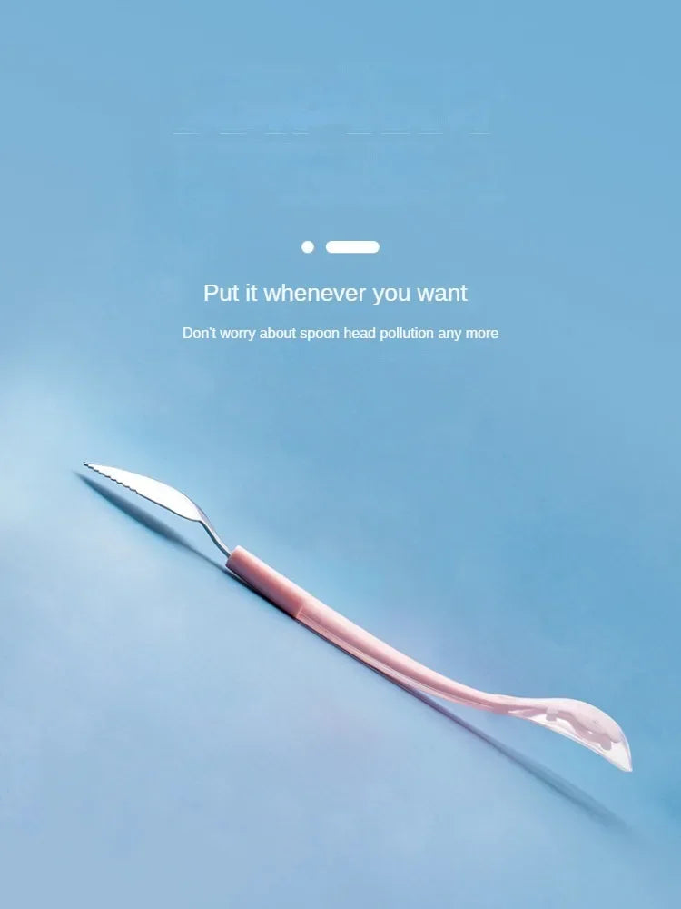 Fruit Scraping Mud Spoon Baby Food Feeding Spoon Two Heads Soft Silicone Easy To Eat Fruit Spoon Baby Feeder Utensils