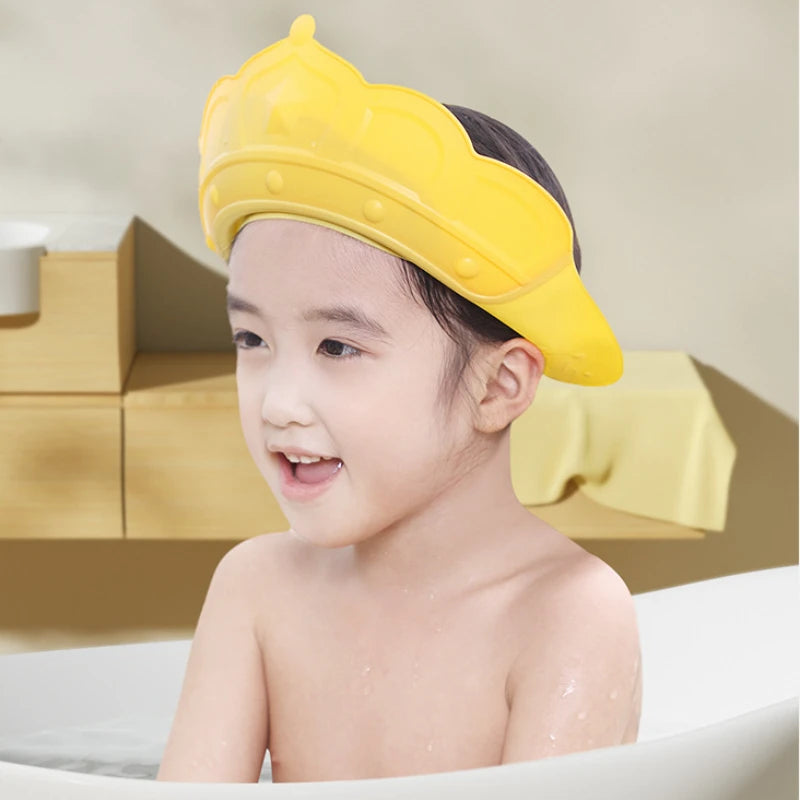 Baby Swim Shower Cap Bath Shampoo Eye Protection Head Water Cover Baby Care Wash Hair Adjustable Shower Cap