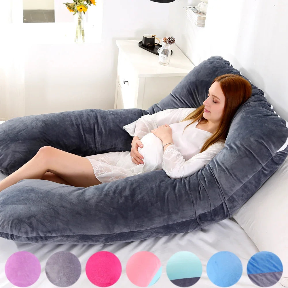 140x70cm 3000g 6.6lb Soft Pregnant Pillow U Type Lumbar Pillow Multi Function Side Protect Cushion for Pregnancy Women