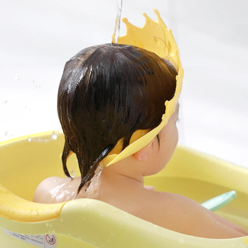Baby Swim Shower Cap Bath Shampoo Eye Protection Head Water Cover Baby Care Wash Hair Adjustable Shower Cap