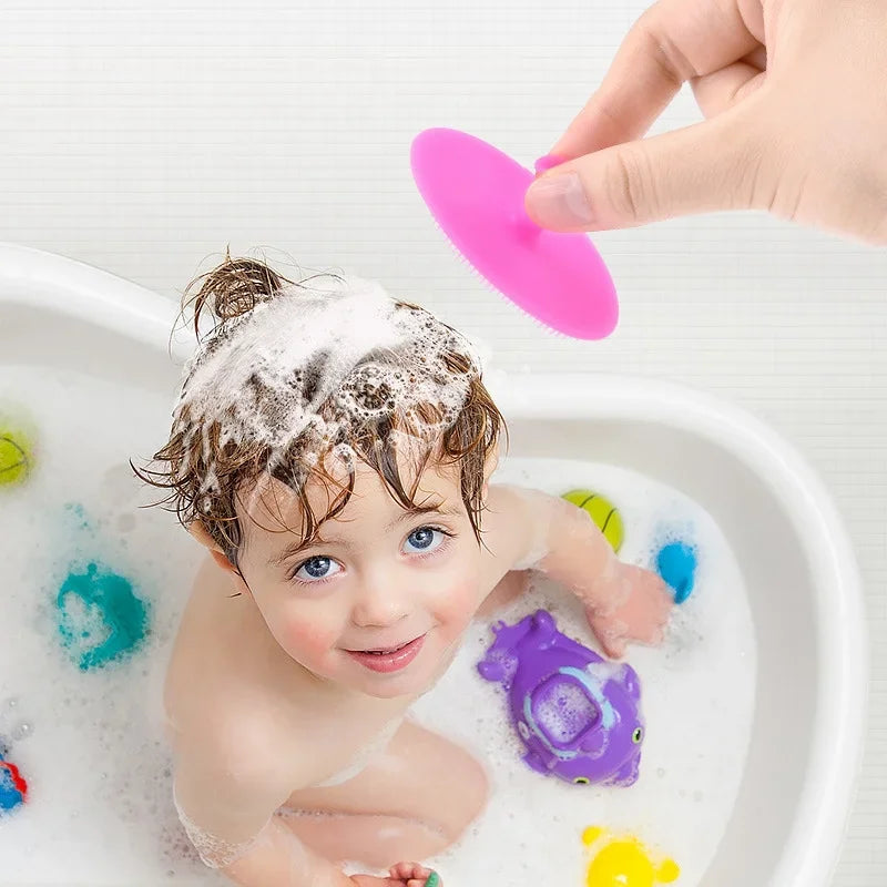Silicone Shampoo Brush for Baby Infant Bathing Soft Silicone Boys Kids Shower Brush Head Hair Washing Massage Brushes