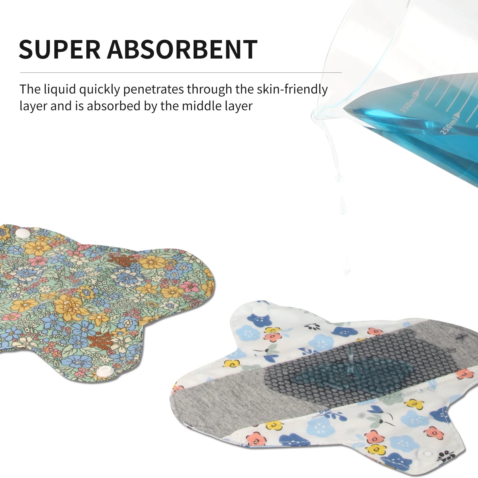 Babyshow 3pcs Menstrual Postpartum Reusable Panty Liner Graphene Daily Pads Period Relief Women Care Reusable