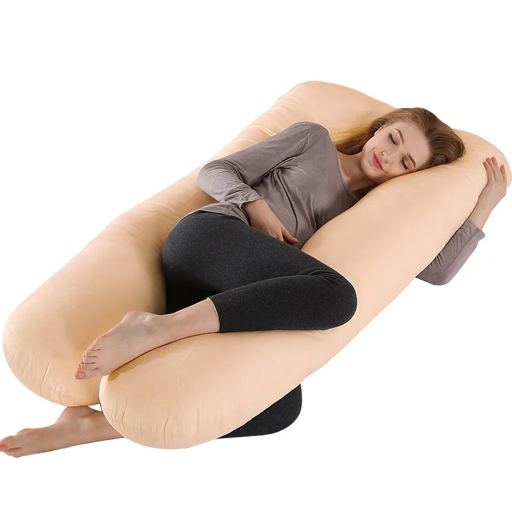 Velvet Pregnancy Pillows for Sleeping U Shaped Full Body Maternity Pillow with Removable Cover Support for Back Legs
