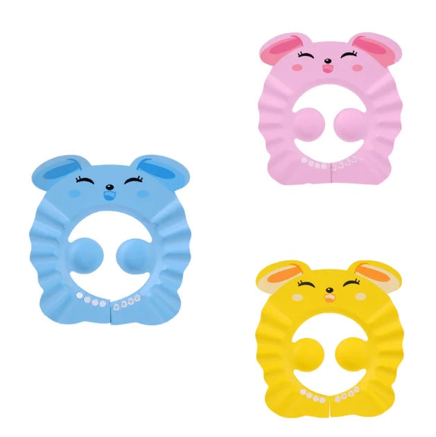 Baby Shower Soft Cap Adjustable Hair Wash Hat for Kids Ear Protection Safe Children Shampoo Bathing Shower Protect