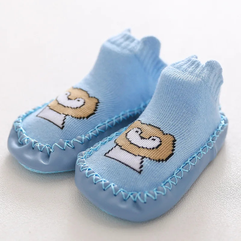 Baby Socks Slippers With Rubber Soles Girl Boy Infant Newborn Children Floor Socks Shoes Anti Slip Soft Sole Toddlers