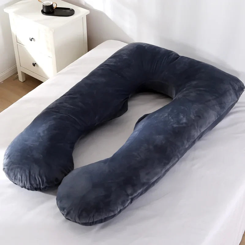 140x70cm 3000g 6.6lb Soft Pregnant Pillow U Type Lumbar Pillow Multi Function Side Protect Cushion for Pregnancy Women