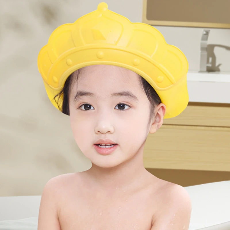 Baby Swim Shower Cap Bath Shampoo Eye Protection Head Water Cover Baby Care Wash Hair Adjustable Shower Cap