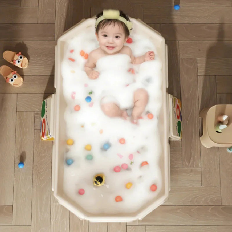 Folding Baby Bath Tub Keep Warm Portable Newborn Bathtub with Free Toys Baby Care Infant Bath Products Baby Shower