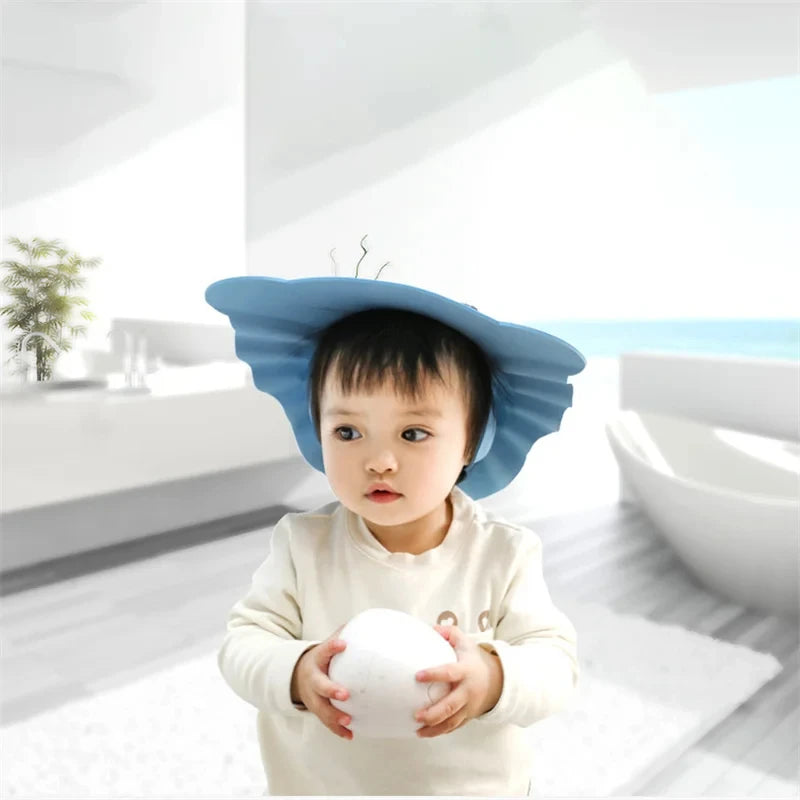 Baby Shower Soft Cap Adjustable Hair Wash Hat for Kids Ear Protection Safe Children Shampoo Bathing Shower Protect