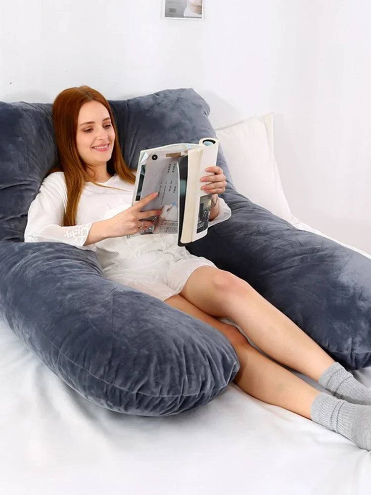 140x70cm 3000g 6.6lb Soft Pregnant Pillow U Type Lumbar Pillow Multi Function Side Protect Cushion for Pregnancy Women