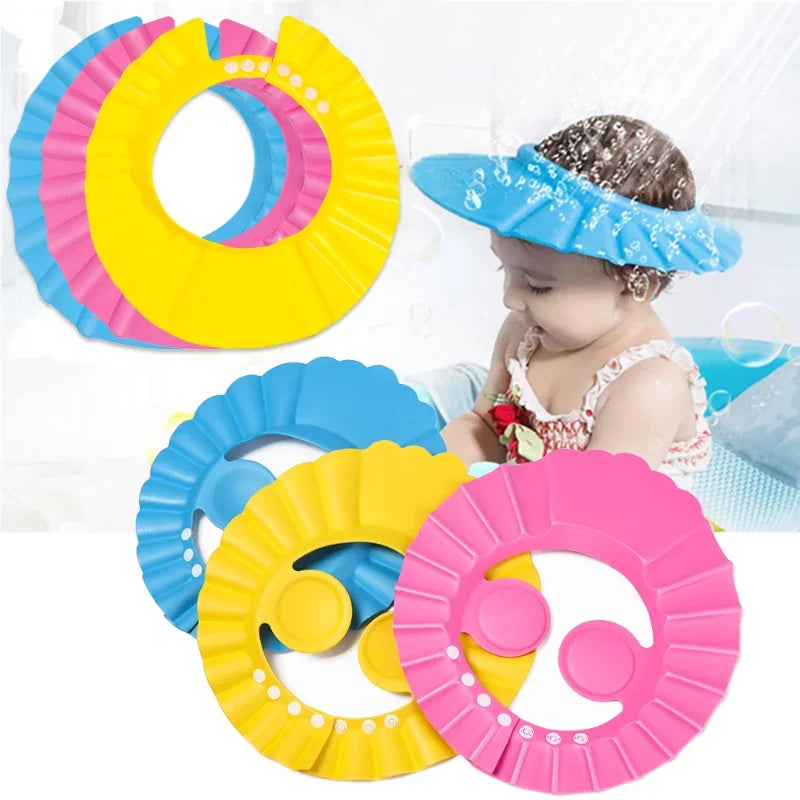 1PC Adjustable Baby Shower Caps Kids Shampoo Hat Bath Shield Waterproof Ear Eye Protection Visor Portable Child Wash Hair