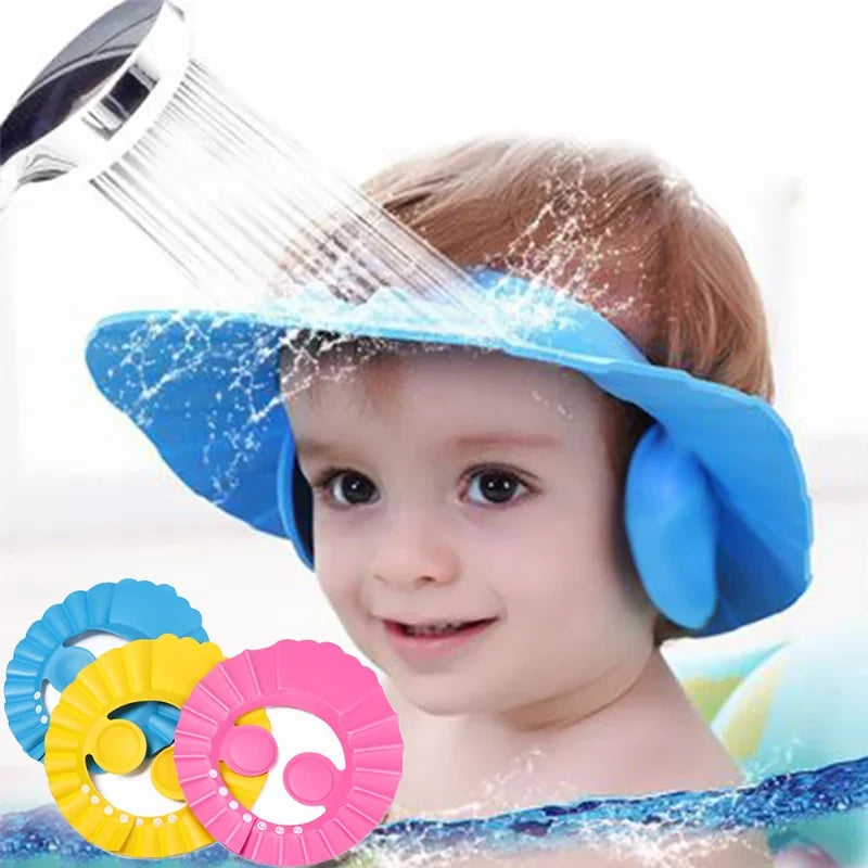 1PC Adjustable Baby Shower Caps Kids Shampoo Hat Bath Shield Waterproof Ear Eye Protection Visor Portable Child Wash Hair