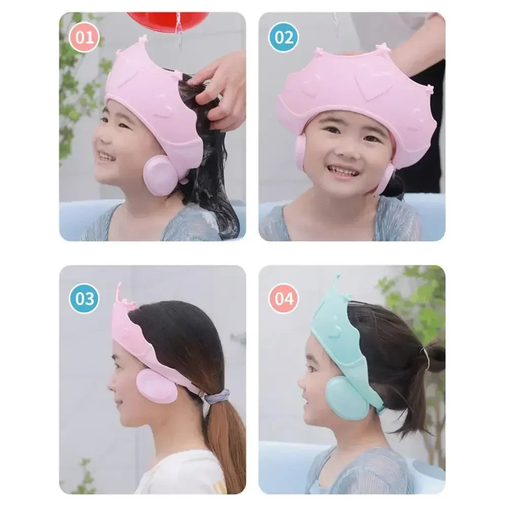 For Kids Ear Protection Safe Children Shampoo Bathing Adjustable Hair Wash Hat  Shower Protect Head Cover Baby Shower